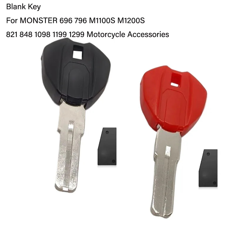 

Black / Red Motorcycle Blank Key Uncut Blade For Ducati 696 796 M1100 1199 1098 1198 659 656 795 Monster