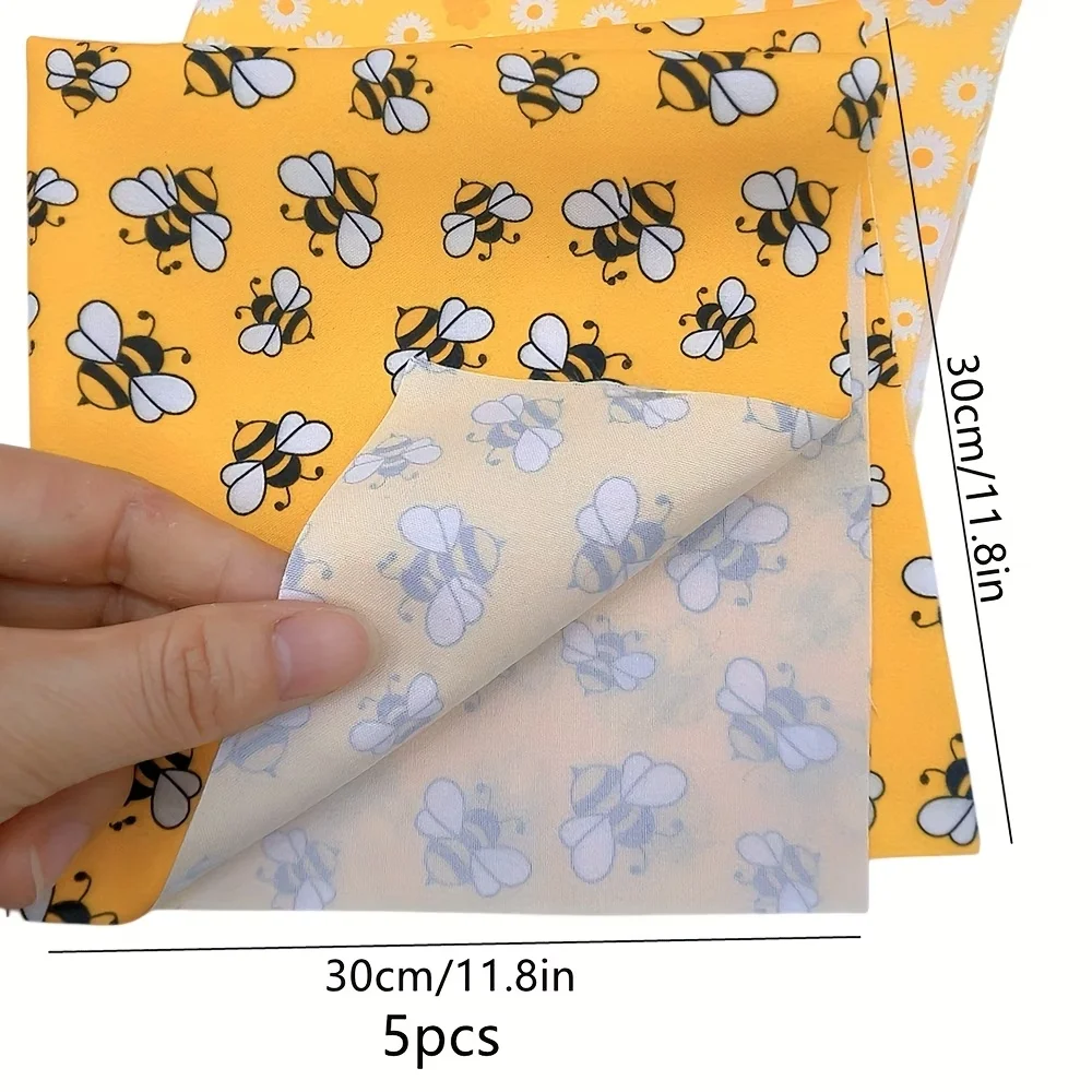 5pcs Fabric, Printed Fabric,  PreCut Fabric; Sewing Supplies For Patchwork Sewing And DIY Clothing Crafts - 6