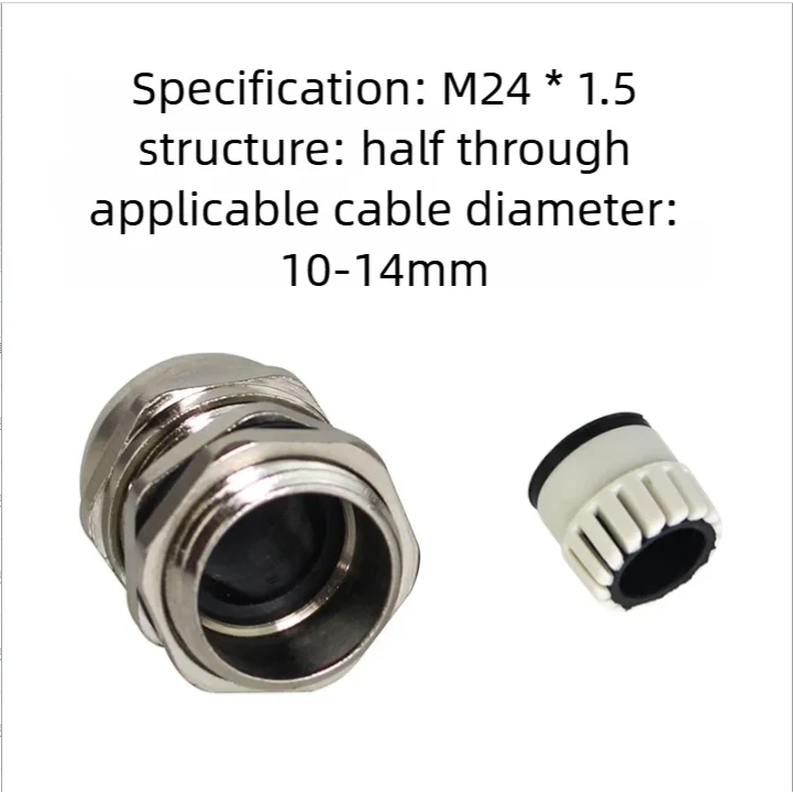 1piece Waterproof Cable Gland Connector IP68 Nickel Plated Brass Metric Cable M8 M10 M12 M14 M16 M18-M36 Fit 18-25mm For 4-8mm