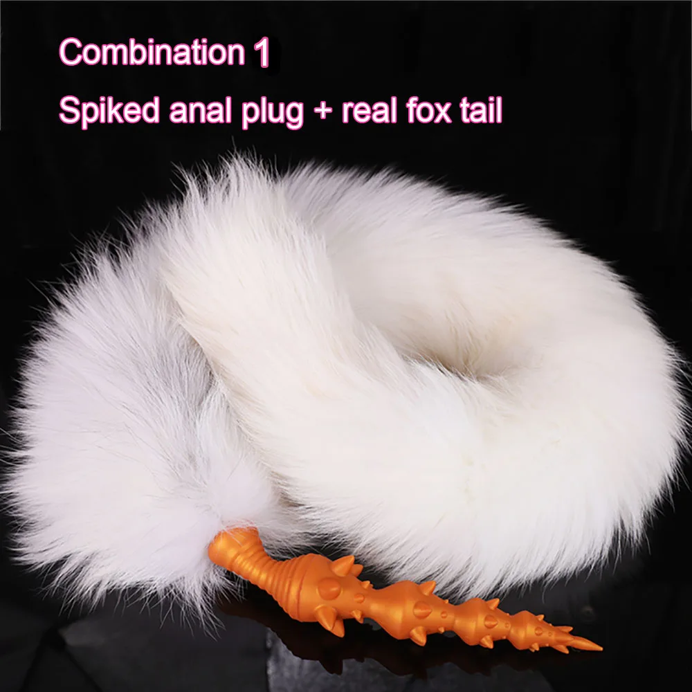 Butt Plug With Tail Cosplay Adult Sex Games For Women Dog Dildos/Spiked Anal Plugs DIY 35/65/95cm Real Fox Tail Anal Sex toys picture