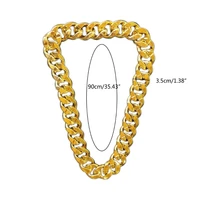 Grand Collier Épais en Acrylique pour Homme, Bijoux Hip Hop en Or, Style Punk, Lien en Plastique 6