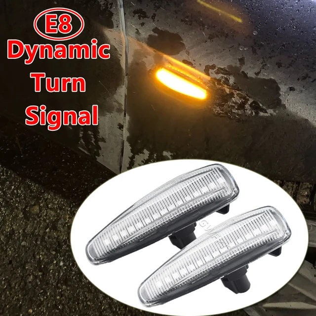 2X Dynamic LED Side Marker Turn Signal Repeater Flowing Flash Light Fit For Mitsubishi Lancer Evolution X Outlander Mirage 2