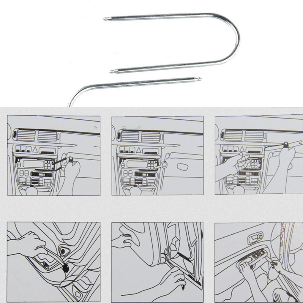 Per Alfa per Fiat per Lancia 2 pezzi chiavi di rimozione Radio Stereo per auto CD Changer strumento di smontaggio lega