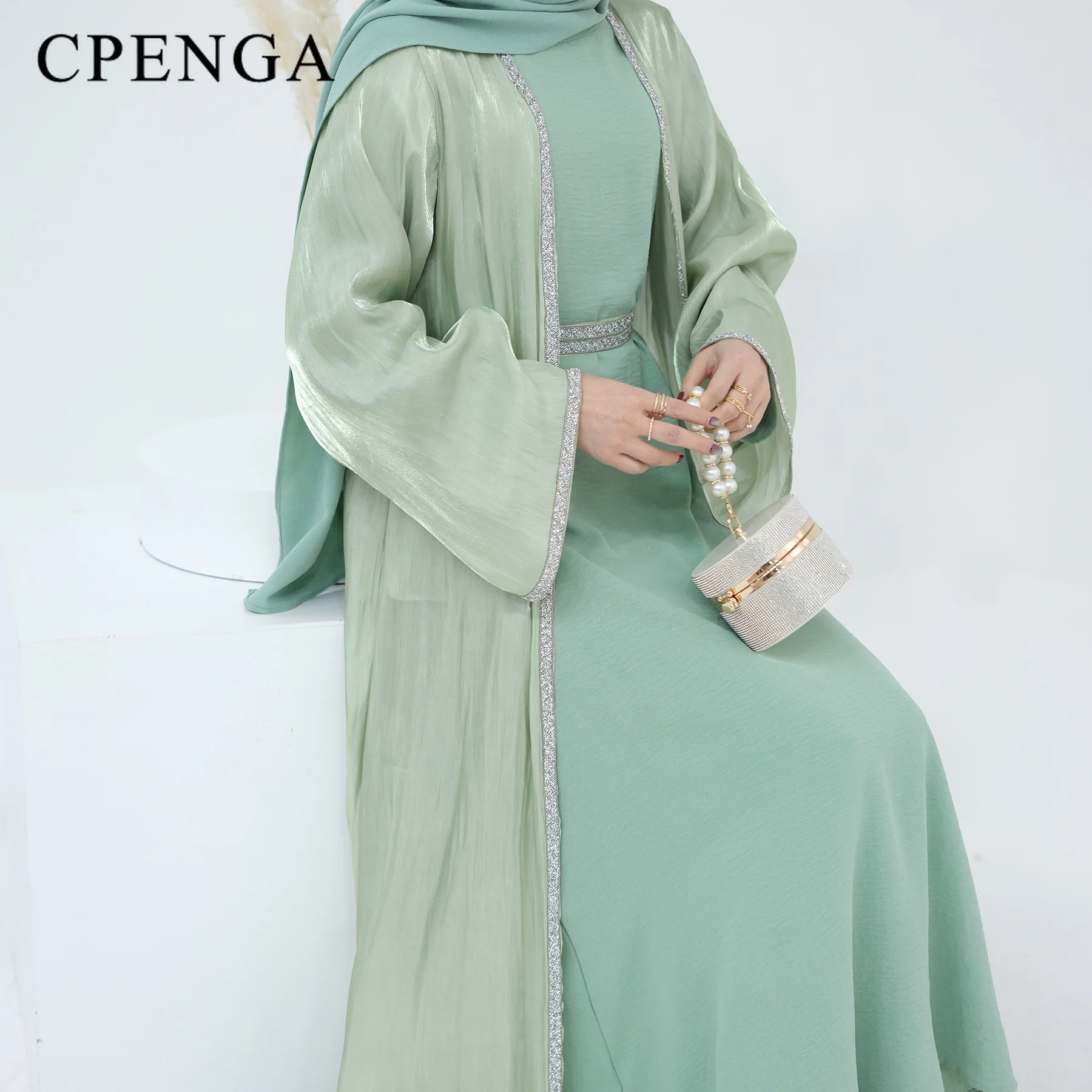 2024 New Dubai Abaya and Hijab Sets for Muslim Women Islam