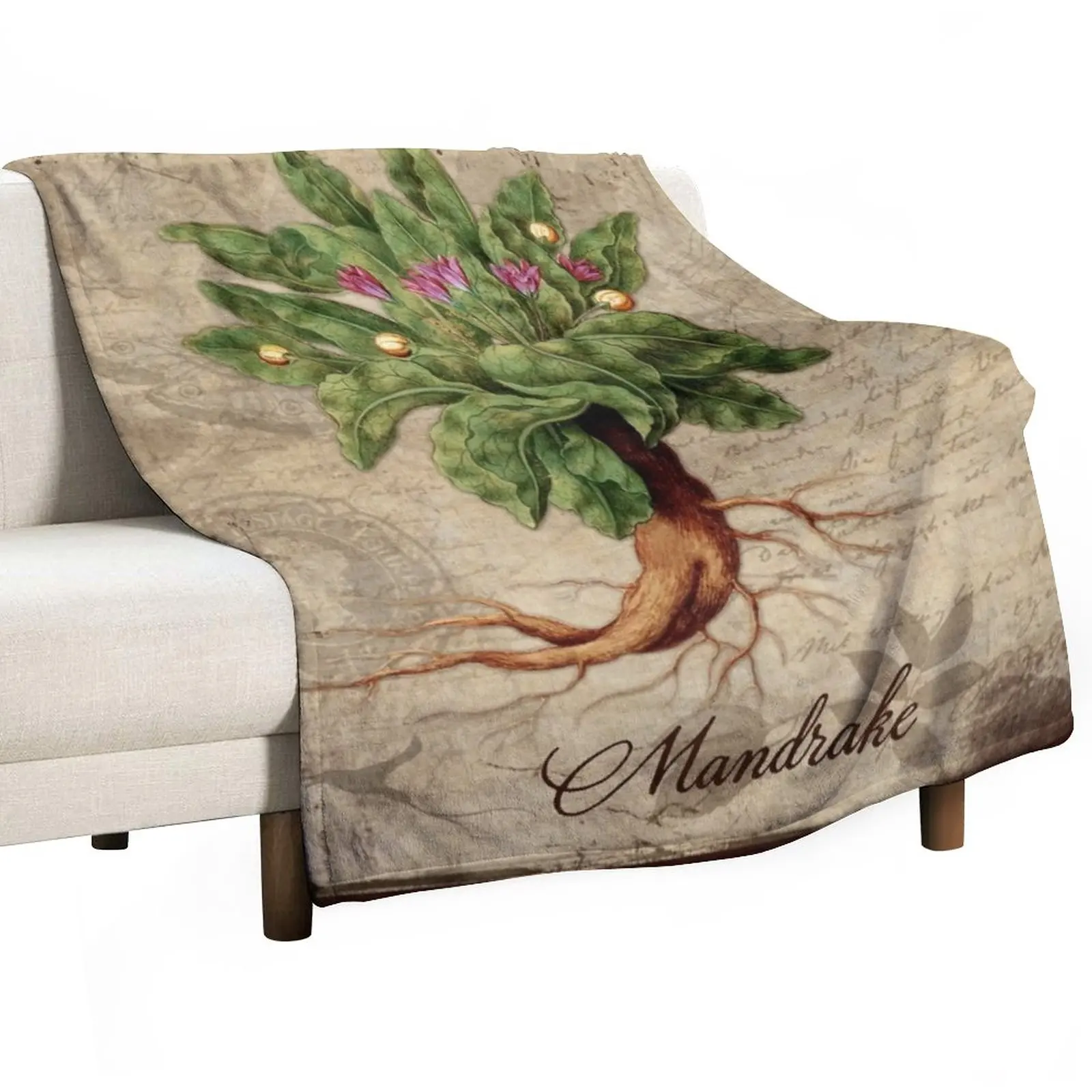Mandrake Plant Vintage Botanicals Garden Collection Coperta Da Tiro Coperta Ponderata Coperta Di Lusso