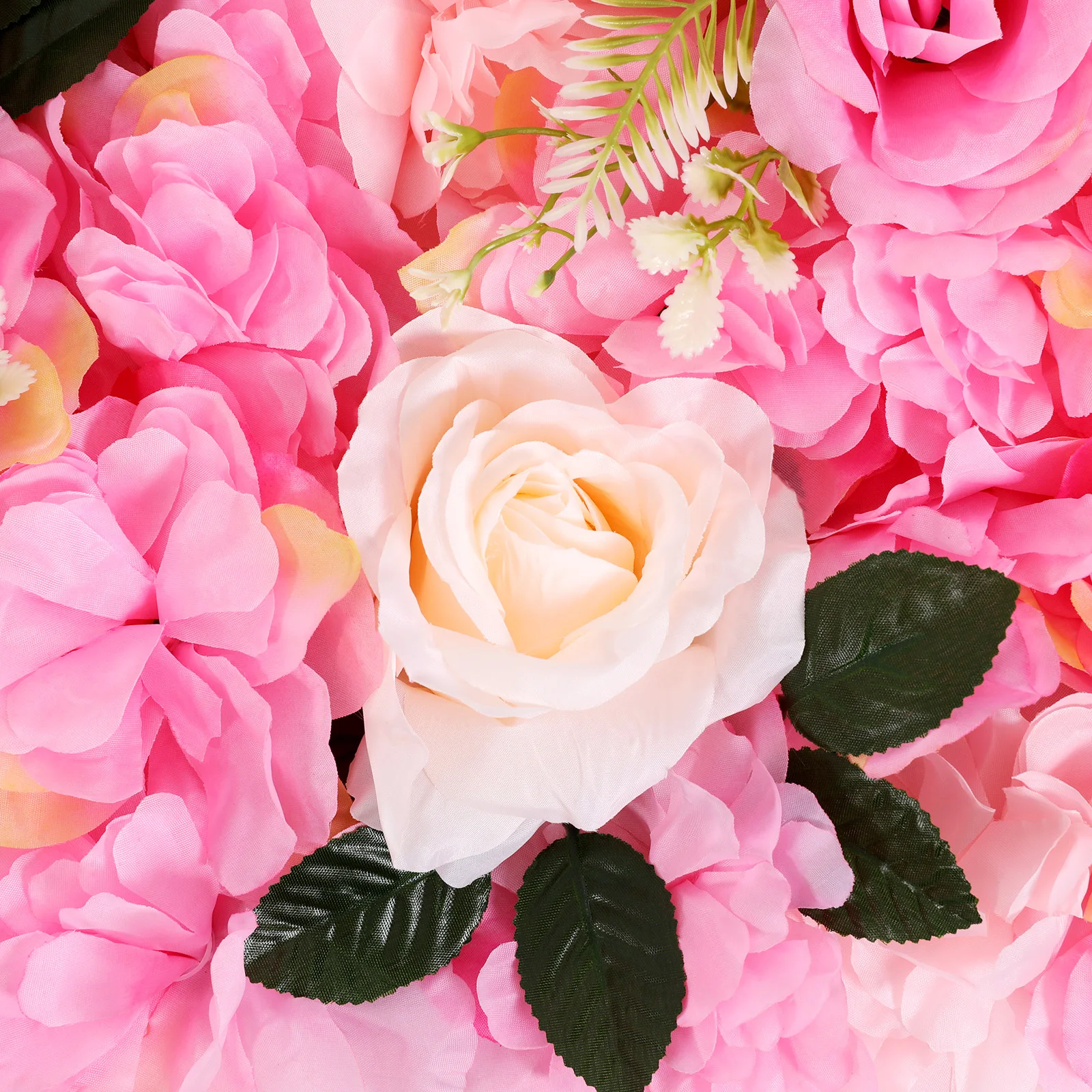12er-Pack Rosenblütenwand, Künstliche Blumen-Kulisse, Dunkelrosa Dahlie und Aalgras-Set, Hochzeits- und Party-Fotokabinen-Dekoration – Detail 11
