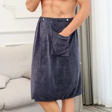 

Soft Man Wearable Bath Towel With Pocket Soft Mircofiber Magic Swimming Beach Towel Blanket Toalla De Playa 70*140cm