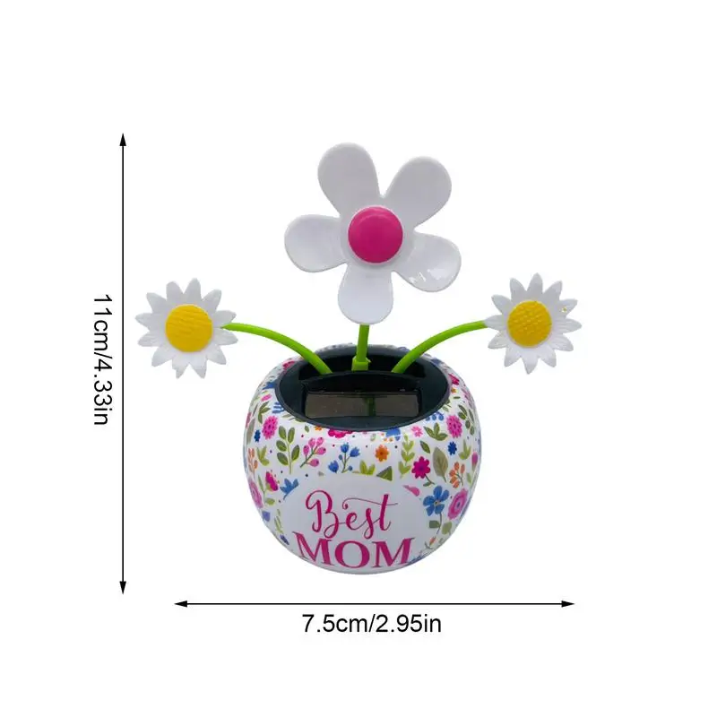 Solar Car Toy Solar Powered Funny Flower Pot Dancing Shaking Toy Car Decoration Ornaments Windowsill Interior Ornament Kids Holiday Gift
