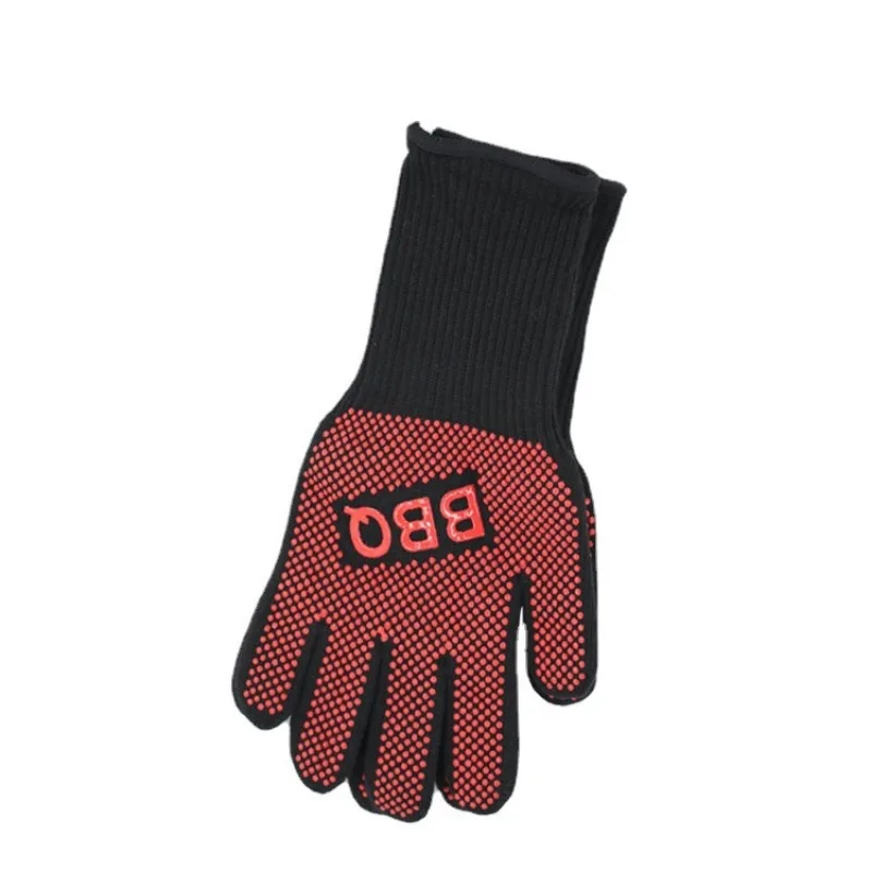 

Non-Slip Fireproof Microwave Oven Gloves, Extreme Heat Resistant Oven Mitts,300-500 Centigrade, Flame Retardant, BBQ Fire Gloves