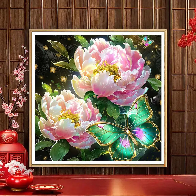 Handmade cross stitch finished product wall flower home decoration. Long delivery cycle within 2-5 months