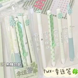 Lucky Sign Four - Leaf Clover Quick - Dry Smooth Black Pen (Black)