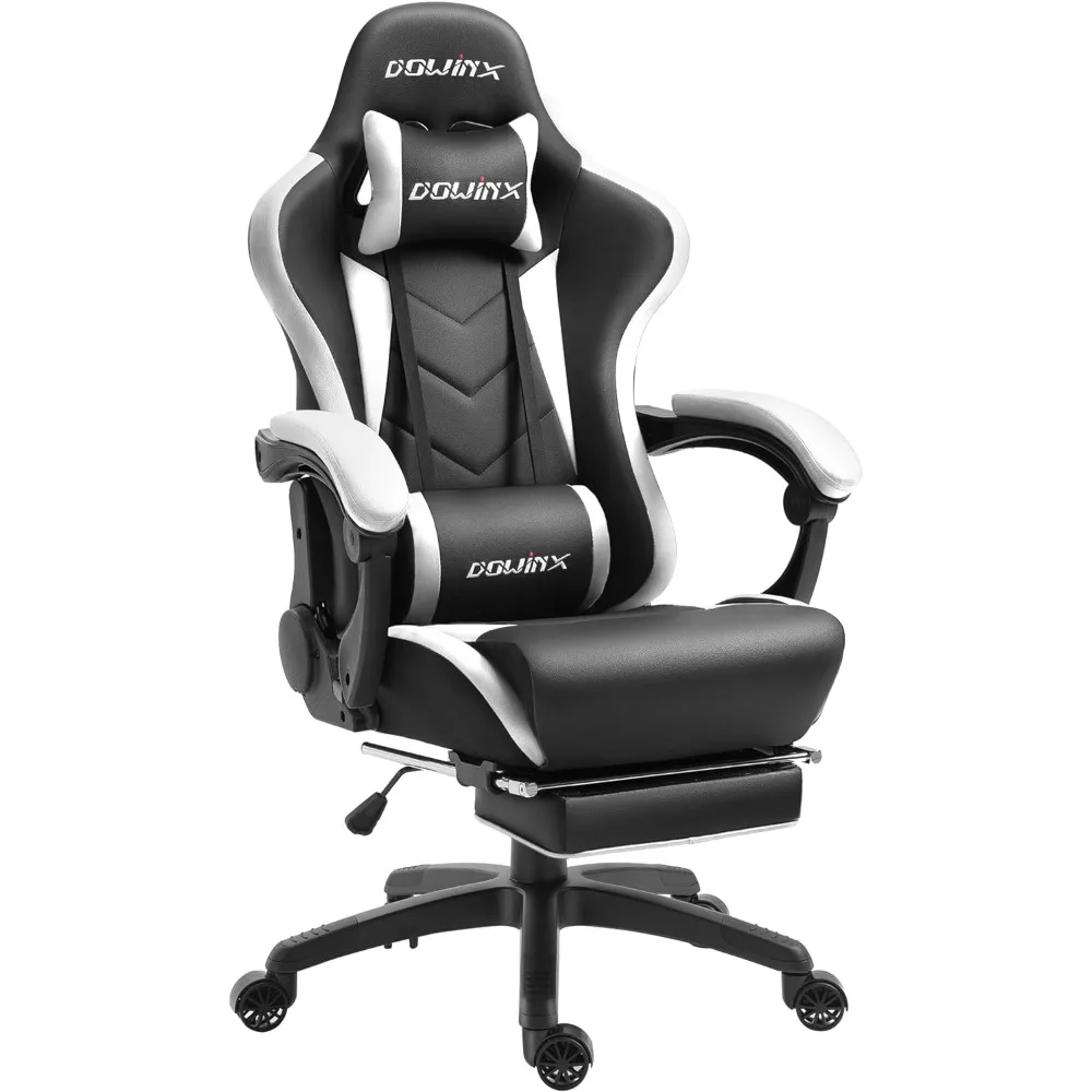 Dowinx Gaming Chair Ergonomic Racing Style Recliner with Massage Lumbar Support, Office Armchair for Computer PU Leather