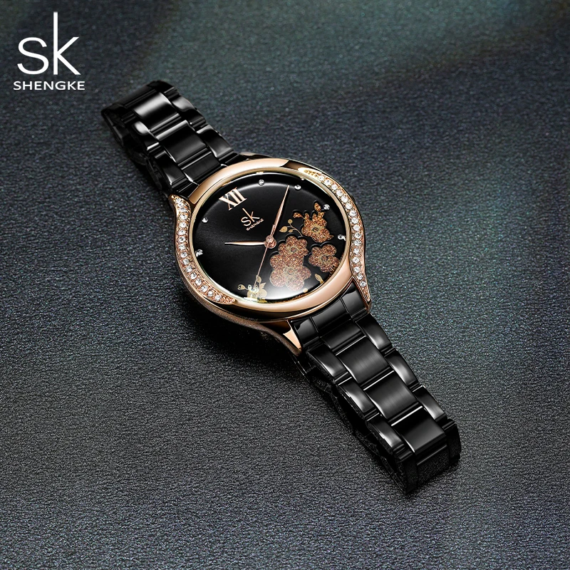 Shengke Fashion Design Women's Watches Original Elegant Womans Quartz Wristwatches Top Luxury Diamond Ladies Clock Drop shipping