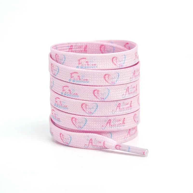 Romantic Pink Heart Shoelaces for Valentine's Day Sneakers