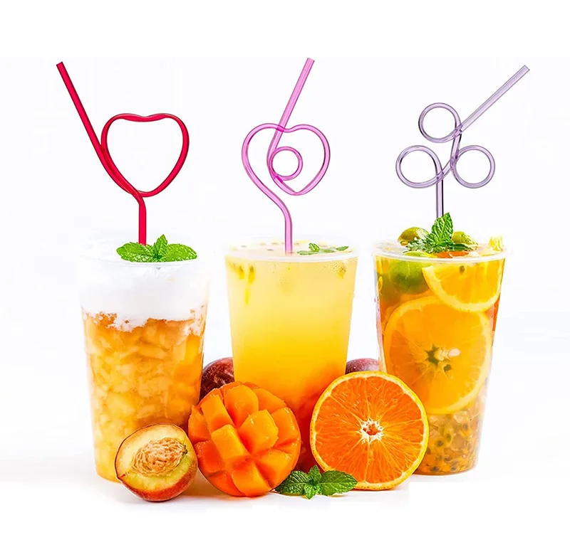 12pcs Crazy Curly Drinking Straws Colorful Unique Flexible Drinking Tube for Kids Birthday Party Bar Decoration Party Supplies