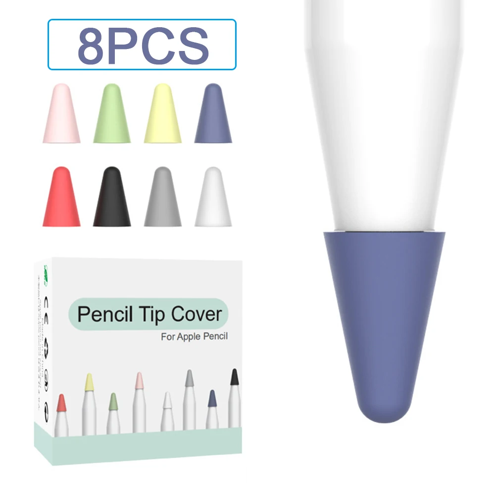 Apple Pencil 팁 용 8pcs Apple Pencil 용 실리콘 케이스 교체 팁 케이스 1st 2nd Nib 보호기 커버 스타일..