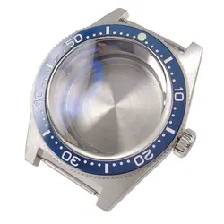 Vintage Style Automatic Watch Case with Bracelet & AR Domed Sapphire Glass - Stainless Steel Watch Parts - Fit ETA2824 PT5000 (Blue bezel case)
