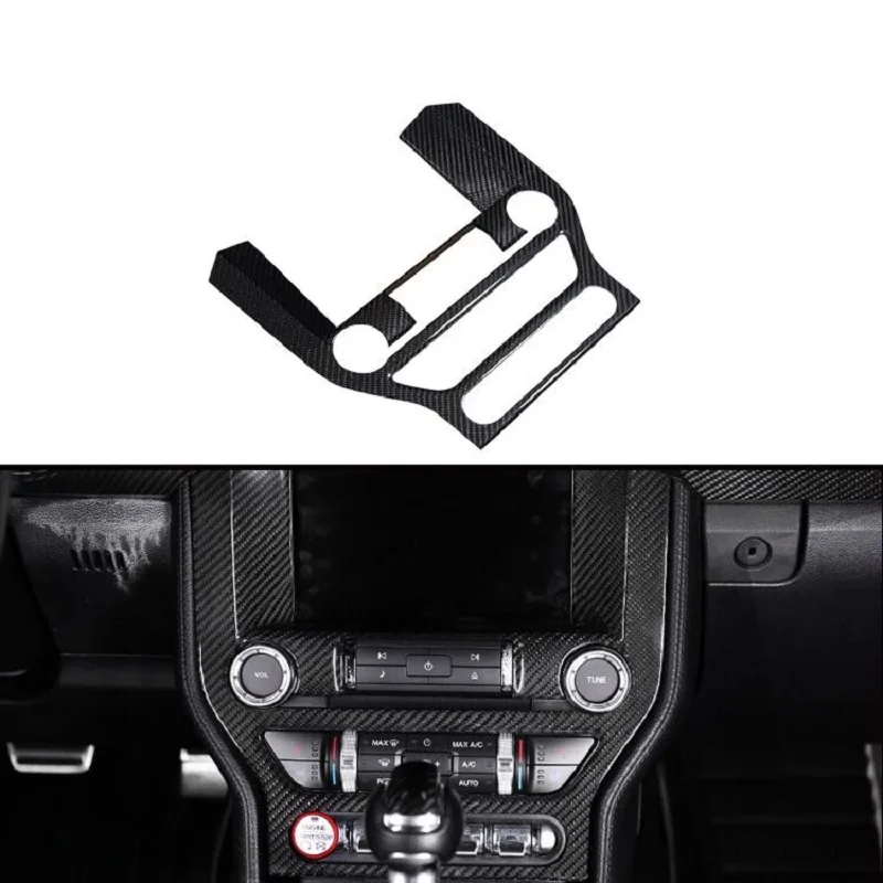 

Dry Carbon Fiber Car Center Control CD Panel Cover Trim For Ford Mustang 2014-2022