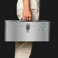 Portable Electrical Empty Box Large Capacity Tool Box Protection Tool Box Stainless Steel Shock-proof and Drop-proof Storage Box 2
