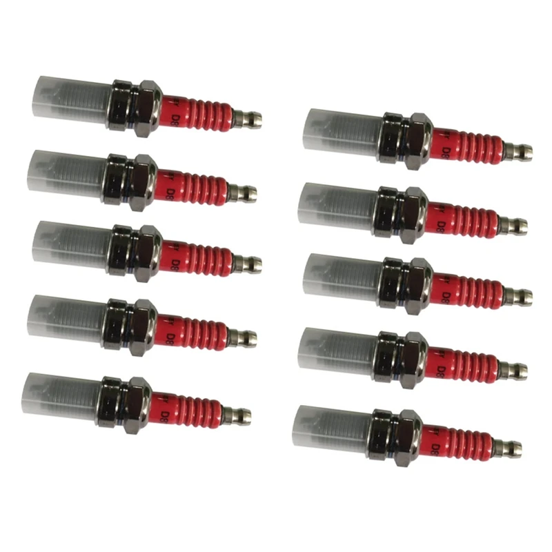

NEW-10Pcs D8TC Electrode Spark Plug, Racing Spark Plug With 3 Electrode For 125 Motorcycle 110 Pedal Car Accessories
