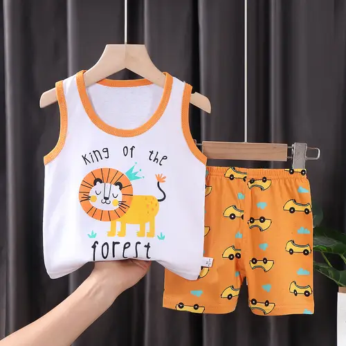 2PCS Children Sets Kids Clothes Vest Suit  Summer Children Clothing baby Cotton T-Shirts Shorts Tank Top  Boys Girls Sleeveless - Image 11