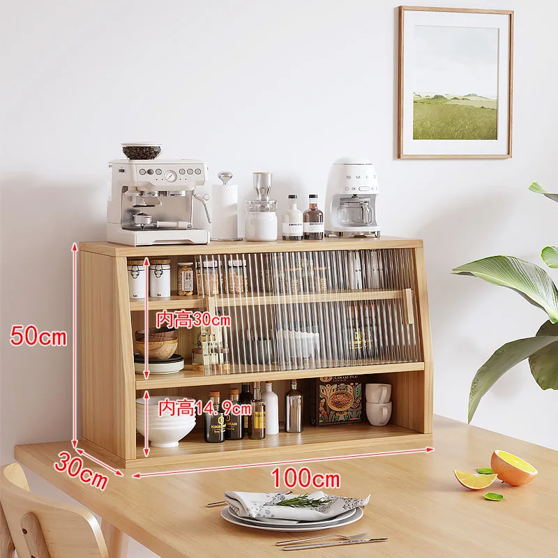 Japanese Solid Wood Sideboard Cabinet Modern Living Room Storage Tea Cup Display Cabinet Kitchen Furniture Armario Cozinha FYSC