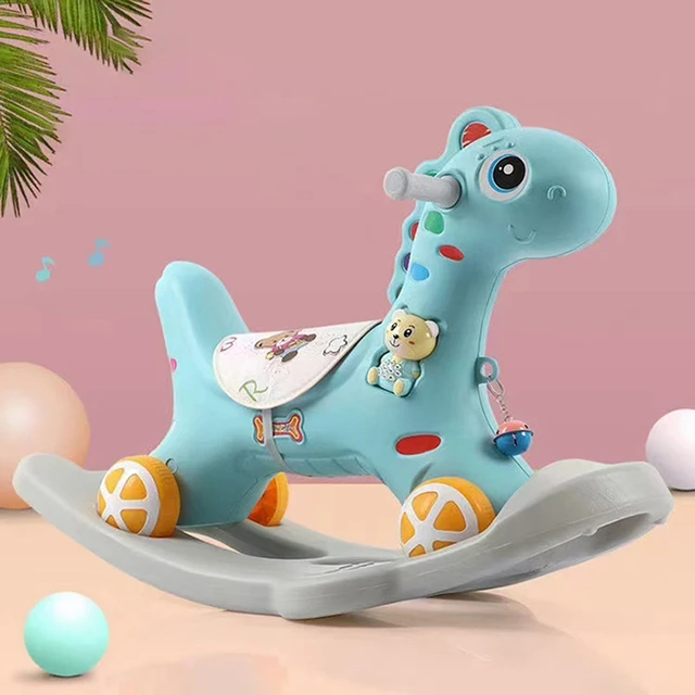 2-in-1 Baby Rocking Horse and Slide Multi-functional Children's Swing Rocking Chair Kids Playground Home Toys Gifts 1
