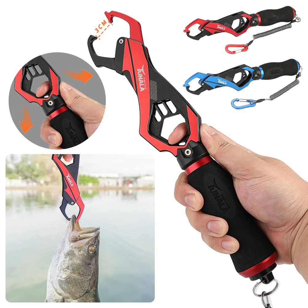 Multifunctional Fish Grip Fish Lip Clamp Aluminum Alloy Fishing Clamps One Hand Operation Anti Slip for Fishing Lovers