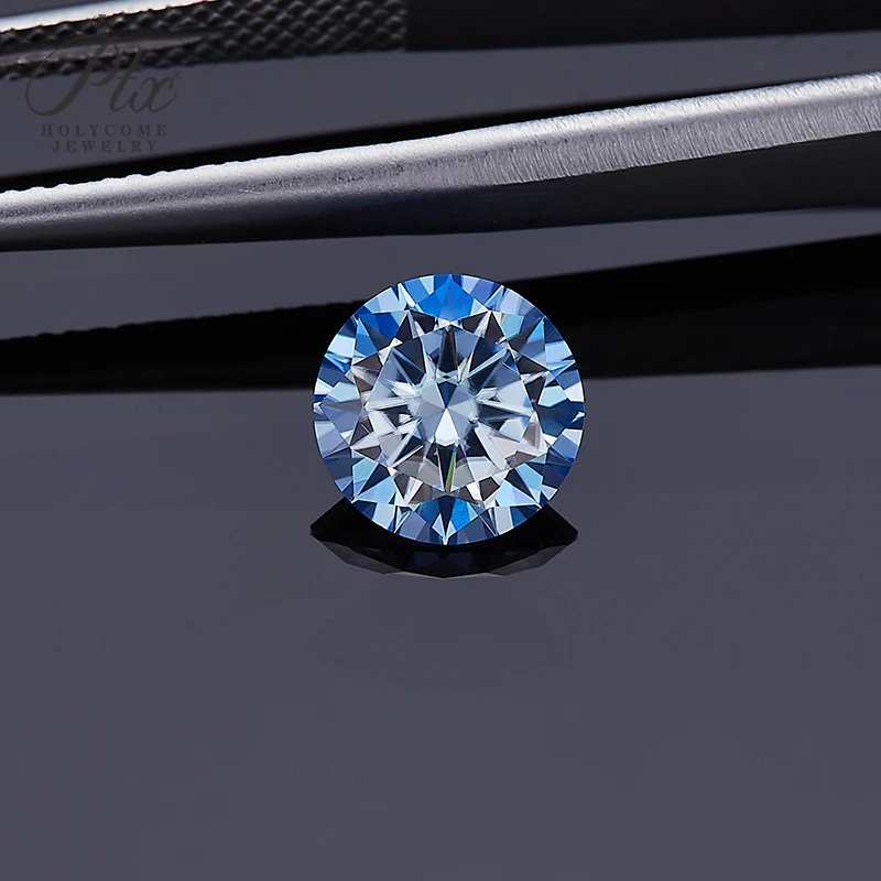 Laborgezüchteter Moissanit, farbig plattiert, runder Schliff, mit GRA-Zertifikat, Schmuckherstellungsmaterialien, farbige Perlen, DIY-Zubehör, Charms – Detail 29