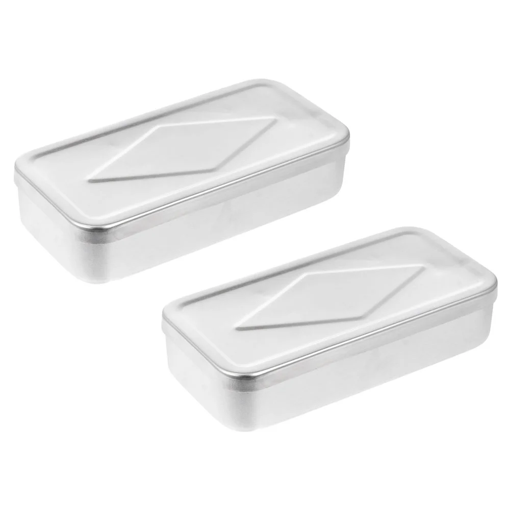 

2 PCS Beauty Needle Syringe Boxes Aluminum Case Aluminium Container Trays Durable Medical Storage Acupuncture