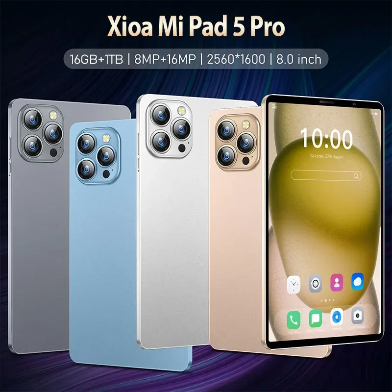글로벌 버전 태블릿 미 패드 5 프로, 8.0 인치 HD 오리지널 태블릿, 5G 와이파이, 안드로이드 PC, 구글 플레이, 스냅드래곤 888