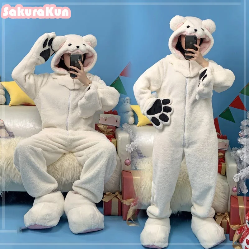 

Ensemble stars Anime Cosplay Costumes Plush Bear Jumpsuits Pajamas ES Character House Wear For Winter
