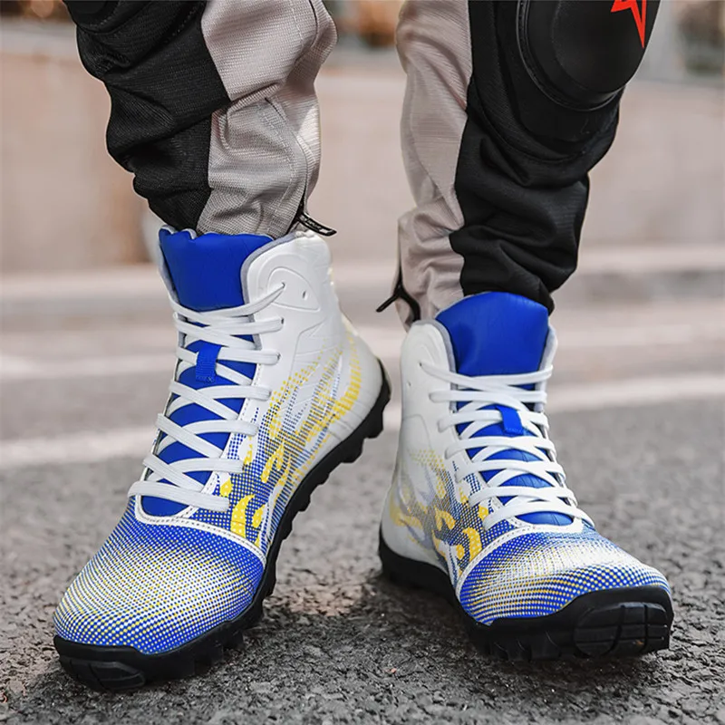 

NEW Motorcycle Boots Botas Moto Microfiber Leather Motocross Off-Road Racing Boots Motorbike Riding Shoes Men Moto Boots