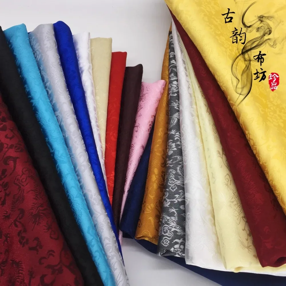

Micro Stretch Dragon Jacquard Fabric By Meters for Upholstery Pajamas Dress Bedding Costume Diy Sewing Cloth Soft Smooth Black