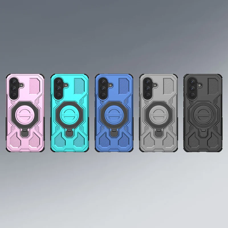 360° Rotating Magnetic Ring Holder Phone Case with TPU Plastic Back Cover