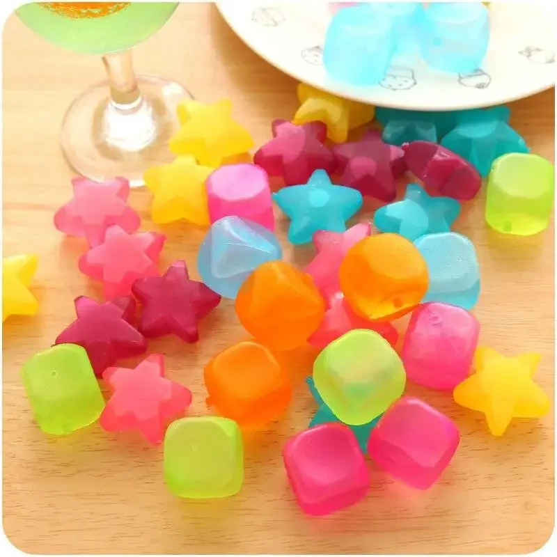 6 Pcs/lot Square Fruit Shaped Ice Cubes Plastic Reusable Multicolour Fruit Models Ice Cube Physical Cooling Tools Party Tools ice mold