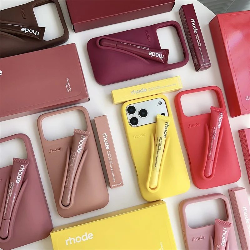 Chic Lipstick Holder Phone Case with Stylish Silicone Soft Cover