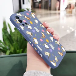 Charming Cat Pattern Liquid Silicone Phone Case - OnePlus 10R (Light Blue)