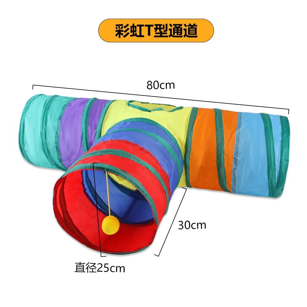 Cat Tunnel Tube Foldable Cat Toys Kitty Training Interactive Fun thumbnail 7