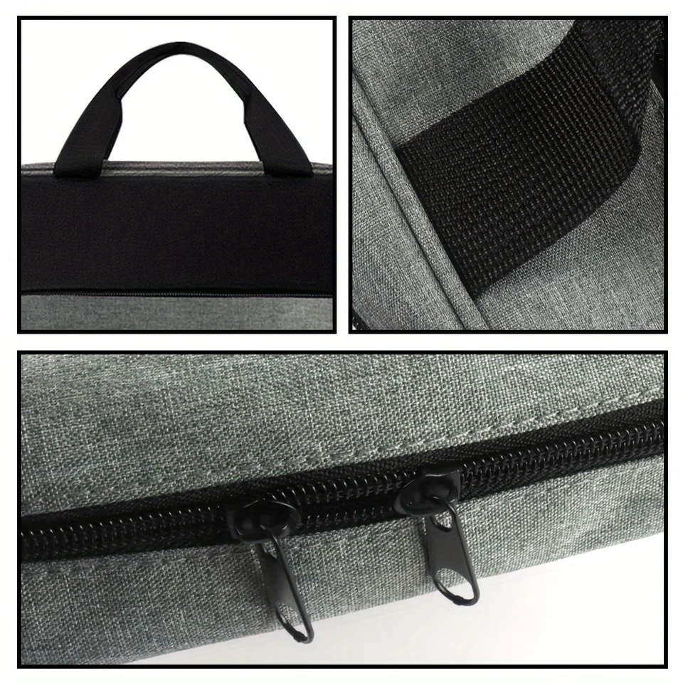 Custodia Per Bibbia In Tela - Con Manico E Tracolla, 30.5x25.4x7.6 Cm, Grigio - Foto 7