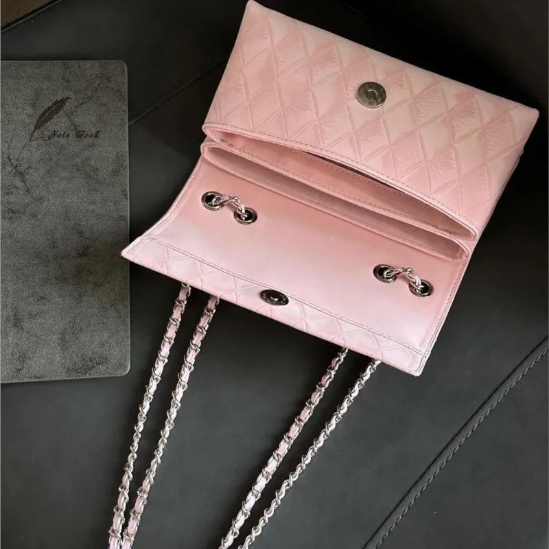 JIAERDI Sweet Cute Heart Handbag Women Diamond Pattern Square Chain Shoulder Bags Ladies Elegant Gentle High End Crossbody Bag