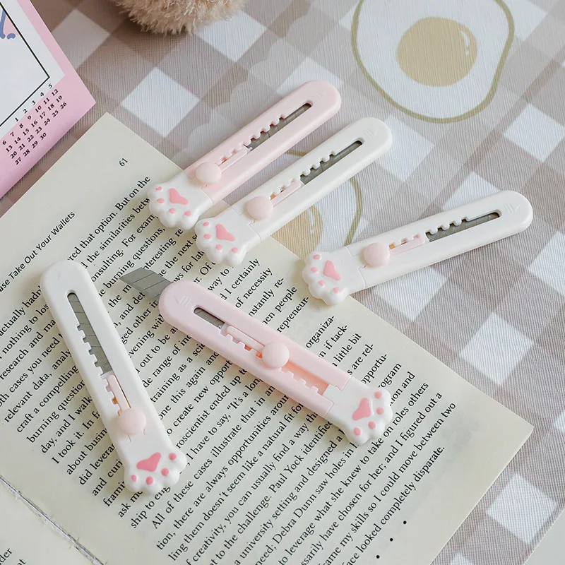 Kawaii Box Cutter Cute Box Cutter (4 pcs) Cat Paw Box Cutter Cute Letter  Openers Cat Box Cutter Kawaii Knife Mini Cute Pocket Knife Cute Knife for  Cat