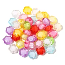 

100PCS Acrylic Flower Beads Mixed Color Loose Spacer Beads For Jewelry Making Bracelet DIY Accessories