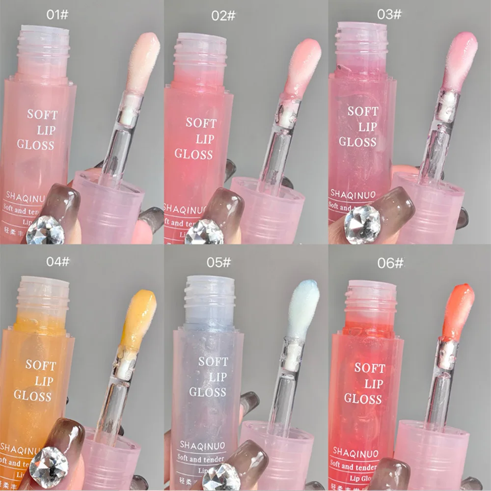 Heart Moisturizing Lip Gloss Lightweight Lip Oil Plump Lips Mirror SHAQINUO Clear Lipgloss 6