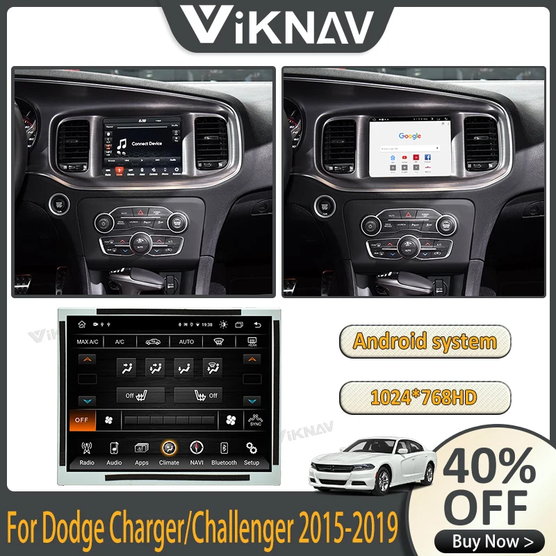 

Android Auto Car Radio Head Unit For Dodge Charger Challenger 2015-2019 Touch Screen Carplay GPS Navigation Multimedia player