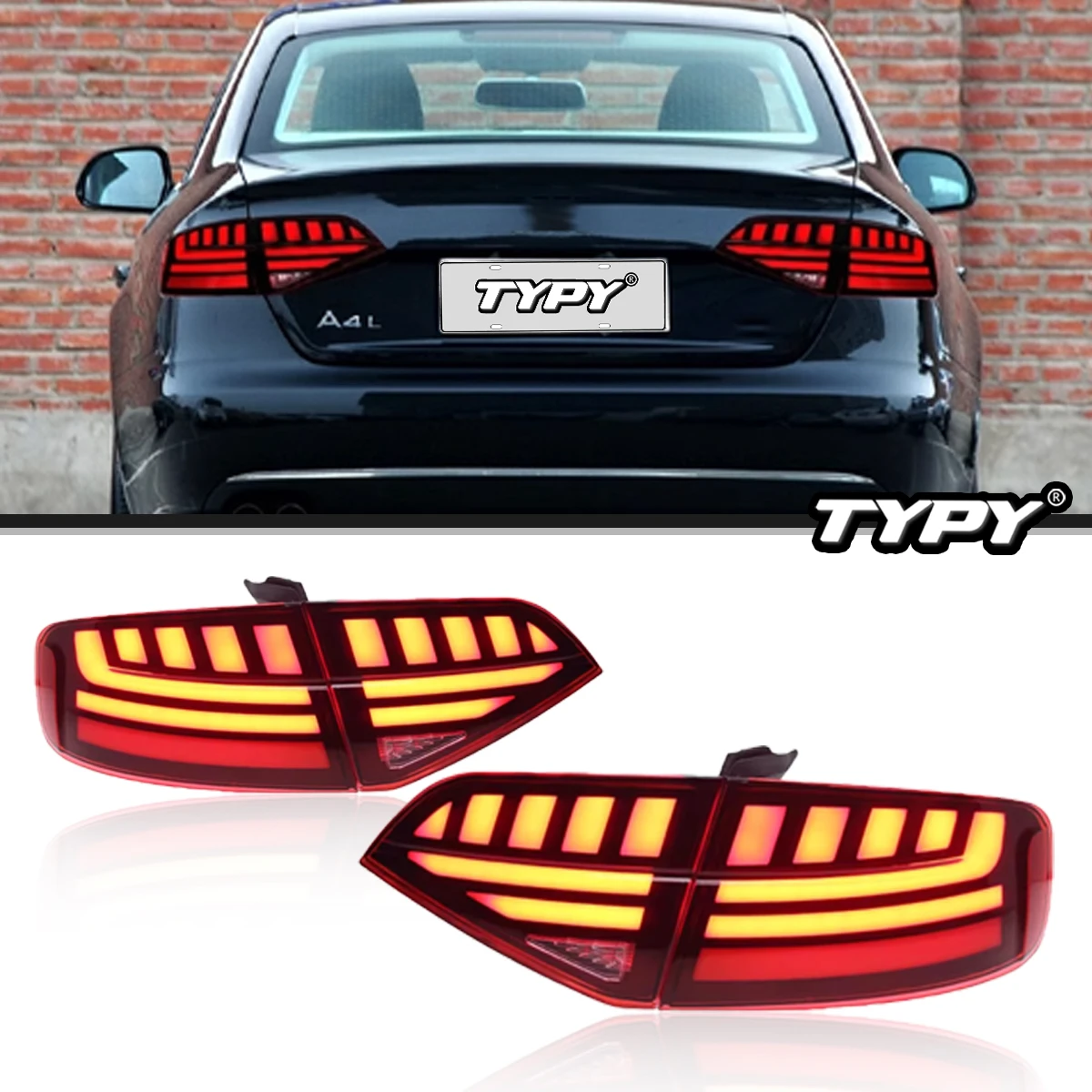 

TYPY New LED Taillight Upgrade Modified Full Tail Lamp Car Accessories For Audi A4L 2009-2012 Dynamic Turn Signals