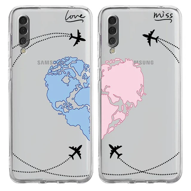 삼성 전화 케이스의 새로운 선택: 비행기 세계 지도 여행, 러브 하트 커플 커버