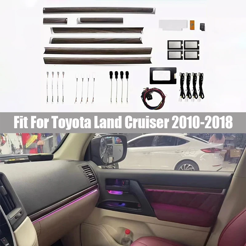 

64 Colors Ambient Light Fit for Toyota Land Cruiser 2010 2011 2012 2013 - 2018 Yellow Gray Mahogany Trim 17 Lights Ambient Light