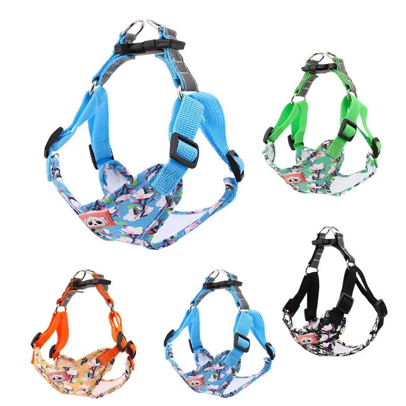 Dog Harness Paw Adjustable Soft Breathable Cat Control Nylon Printed