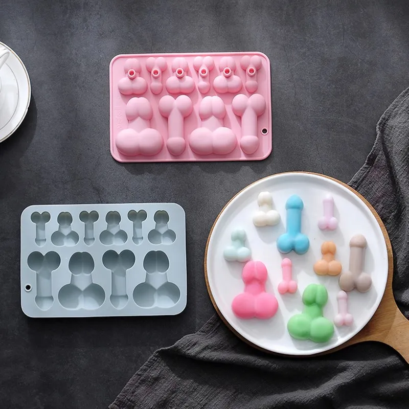 Penis Cake Mold Silicone Ice Cube Tray Fun Sugar Soap Chocolate Molds Fondant Cake Decorating Tools